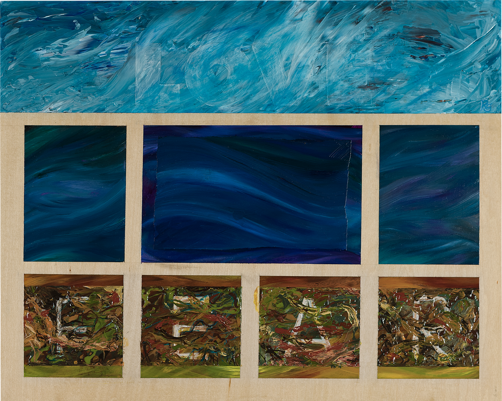 Contemporary art painting of love and fear