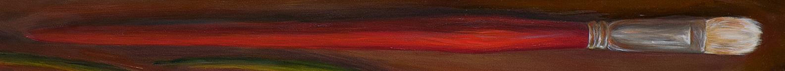Oil painting of artist's paint brush.