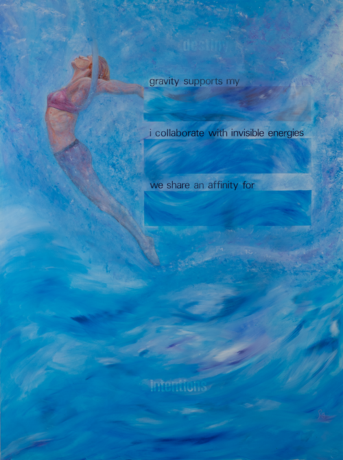 woman soaring through the sky of a song's lyrics